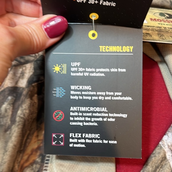 NEW L Mossy Oak Country DNA Long Slv Tee CAMO shirt scent ctrl UPF 30 wicking L - Picture 7 of 16